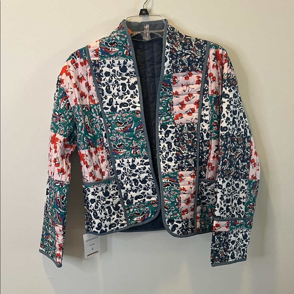 Boho Patchwork Quilted Jacket | Floral Mixed Prin… - image 1